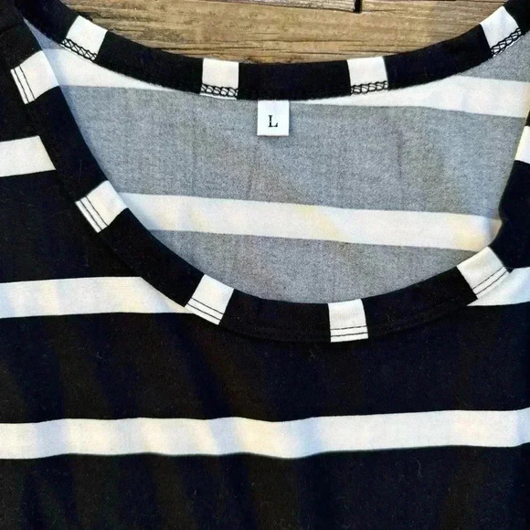 Black And‎ White Stripped Maxidress With Pockets Size Large - Picture 2 of 6